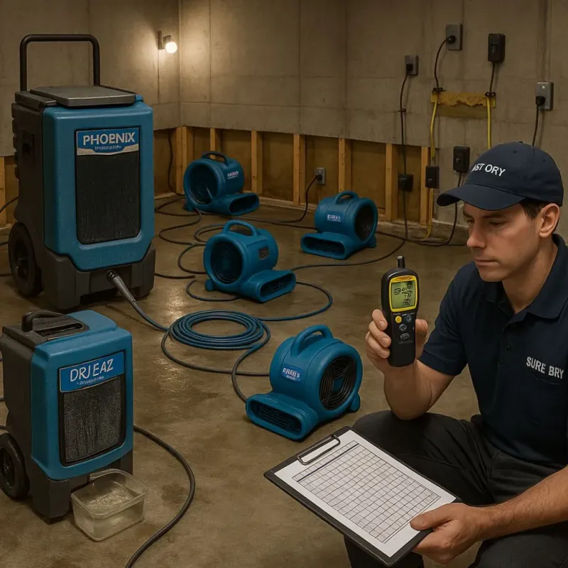 Structural Drying and Dehumidification process in Wright County, IA